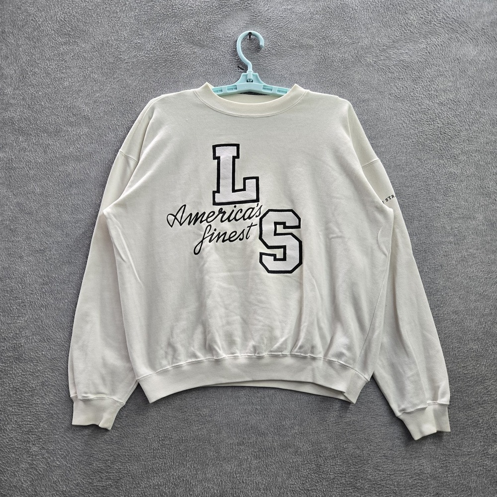 VINTAGE Levi's Women Sweatshirt 2XL White America's Finest Embroidered Y2K